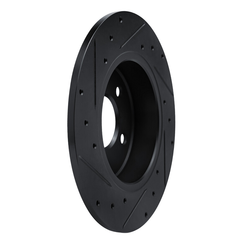 Nissan Kicks Brake Rotor (1) - Rear Right - R1 Concepts - Drilled & Slotted - Black - `19-`25